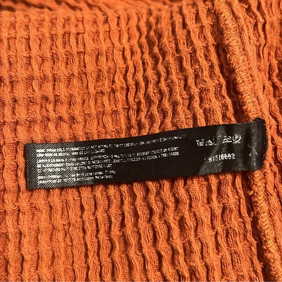 Free People Waffle Knit Oversized Button Front Cardi Tunic Copper - Picture 13 of 13